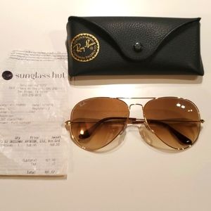 Ray Ban 62mm Gold Aviators